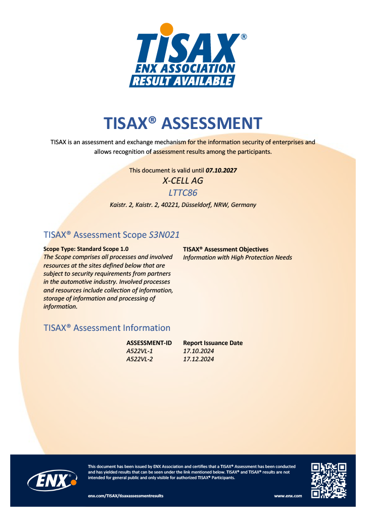 TISAX-Zertifizierung als PDF herunterladen